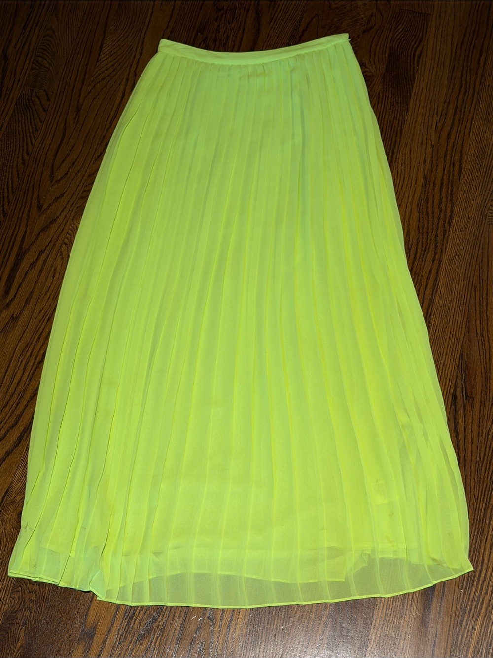 Sparkle & Fade Neon Lime Pleated Maxi Skirt